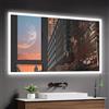 Dripex Specchio da bagno a LED XXL 120 x 80 cm con presa elettrica, specchio da parete luminoso a 3 temperature di colore dimmerabili, anti-appannamento, vetro di sicurezza IP44