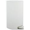 MSV - Pattumiera Cosmetica Modello Osaki - 3 Litri, Coperchio, Pattumiera a Pedale per Bagno, Compatta, Spazi Ridotti, con Contenitore Interno Rimovibile, Bianco