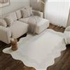 TAPISO Terra Tappetto per Soggiorno e Camera da Letto, Tappeto a Pelo Corto dalla Forma Onda Irregolare, Effetto 3D, Crema Beige Bianco, Moderno, Facile da Pulire, Certificato Oekotex 300 x 400 cm