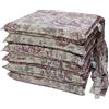 HABITA 33 HOME Cuscini Sedie Cucina Set da 4 o 6, Cuscini per Sedie Quadrati, 40x40 cm, Coprisedia con Laccetti, Copri Sedia da Cucina Sfoderabili, toile de jouy, Made in Italy (6 Beige Landscape)