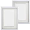 Anhow Set di 2 Cornice 3D 15x20 cm (Profondità 3 cm), Portafoto Cornici per Foto con Passepartout per foto 10x15 cm - Bianca