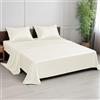 LINENWALAS Set di Lenzuola per Letto Matrimoniale, Set di Biancheria da Letto in Bambù 100% 300 Fili, Set di Lenzuola in Twill di Seta Raffreddante con 1 Lenzuolo con Angoli, 1 Lenzuolo Liscio e 2