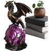 Zasdvn Lampada Drago - Statuetta Resina Drago Decorativa | Lampada da Tavolo Scultura | per Comodino Libreria Vetrina Tavolino Ingresso