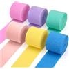 Kinesgsg 6 Rotoli Carta Crespa, Colori Tenui, Rotoli di Carta Crespa Colorata, Flessibilità, 4,5 cm x 25 m Nastro Cartas Colorato, per Creazione Fiori Artigianato Fai Da Te Decorazione