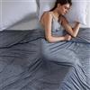 Bedsure Coperta Rinfrescante Fresca - Bifacciale Coperta Estiva con Fibre Arc-Chill Q-Max >0.4, Leggera e Traspirante, Coperta Fresca per Chi Soffre il Caldo e Sudorazione Notturna, 130x170 cm, Blu