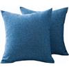 SWJ-swjssb Set di 2 Copri Cuscini Divano 50x70 Copricuscino 70x70 60x80 con Cerniera,Federe Moderne per Camera da Letto Divano Decorativo Lino Elegante Lavabile Copricuscini(Navy Blue,60x80 cm 2pcs)