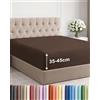 CGK Unlimited Lenzuolo con Angoli 135x190 - Microfibra Tasca 45cm (18) - Marrone | Spazzolata, Morbido, Antipiega, Senza Stiratura, Traspirante, Anallergico, Materassi Alti, Topper, Premium, OEKO-TEX