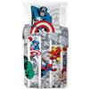 Jay Franco Marvel Avengers Comics Set Copripiumino - Biancheria da Letto Super Morbida per Bambini con Federa, SOLO COPRIPIUMINO (Imbottitura Non Inclusa), Iron Man, Hulk, Multicolore, 2 Pezzi Singolo