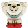 THUN - Soprammobile Orso Polare Natalizio con Sci - Accessori per la Casa da Collezionare - Linea Un Pensiero Felice - Formato Piccolo - Ceramica - 9,5 x 12 x 9,3 h cm