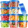 LATERN 10 Pezzi Contenitori per Alimenti in Plastica con Coperchi, 480ml /16oz Ciotole Riutilizzabili a Tenuta Stagna Alimenti Barattoli Impilabili, Lavabili in Lavastoviglie, Microonde e Congelatore