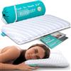 BLISSBURY Cuscino rinfrescante in memory foam, sottile 6,6 cm, per dormire sulla pancia e sulla schiena, queen size, fodera Cool-Tech rimovibile, certificato CertiPUR-US