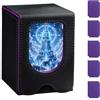 Tolesum Porta mazzo TCG con Finestra Commander, Scatola Porta Carte per 130 Carte a Bustina Singola, Custodia Carte Collezionabili in Pelle PU con 5 Divisori, Compatibile con MTG (Nero e Viola)