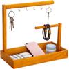 Generic Portachiavi, portagioielli in legno, porta chiavi | Vassoio da bagno da appoggio, organizer con 6 ganci per chiavi d'ingresso e portafoglio