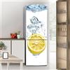 Targawerelax Adesivi per frigorifero decorativi 3d, adesivo per frigorifero che copre completamente la porta del frigorifero copre adesivi murali per decalcomanie da cucina, limone estivo in bianco acqua