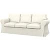 Soferia Fodera di ricambio compatibile per EKTORP PIXBO divano letto a 3 posti, tessuto Majestic Velvet Creme, ecru