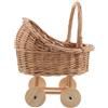 BESPORTBLE Decorazione per passeggino in vimini: passeggino per bambole in rattan, cestino di fiori intrecciato, centrotavola per baby shower, bomboniere per feste