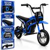 TOYSCAR Moto Elettrica per Bambini 24V Raptor X motore da 350W Ruote Gonfiabili Freno a Disco Sedile Pelle Fino 23/H Portata 63KG Moto per Bambini da 5 a 10 Anni (Blue)