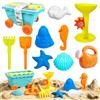 RedCrab 10 Pezzi Giochi da Spiaggia per Bambini, Giochi Spiaggia Bambini con Carrello Trascinabile, Pala, Rastrello, Annaffiatoio e Clessidra, Giochi per Esterni per Ragazzi e Ragazze