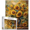Tucocoo Puzzle da 1000 pezzi di vaso di girasoli, puzzle per adulti, classico puzzle floreale natura morta per impegnativi giochi di attività familiari 68,6 x 50,8 cm, puzzle fai da te per regali