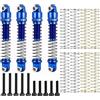 Runup Ammortizzatore RC da 28 mm per 1/30 Axial SCX30 Wrangler Bronco Ammortizzatore in metallo riempito ad olio, kit di sospensioni con molle e viti RC per veicoli a bruco RC (blu)