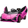 HOMCOM Macchina Elettrica per Bambini 3-5 Anni 12V Lamborghini SIAN Rosa