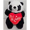TheCartoonWorld Peluche Panda con Cuore Rosso Ti Amo, Morbido Giocattolo di Peluche, Bianco e Nero, 15 cm