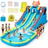 SEERFashion Castello Gonfiabile per Bambini con Scivolo d'acqua, Castello Gonfiabile XXL con Soffiatore, Castello Gonfiabile da Esterno, Pistola ad Acqua, Scivolo da Esterno, per Ogni Stagione, interno/esterno