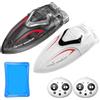 7JI RC Stunt Barca,2 Pezzi Mini Barche Telecomandate con Piscina Gonfiabile