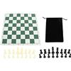HAOISHOP Set di scacchi da viaggio, scacchiera, set di scacchi in plastica PS per bambini e adulti, con borsa portaoggetti in poliuretano, gioco da tavolo internazionale, borsa portaoggetti, nero e