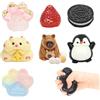 Crunier Set di 7 Taba Squishy, Antistress Taba Squishy | Fragola, Zampa Gatto, Antistress per Biscotti, criceto, Pinguini e Kapibala, Gadget Per l'ansia e Bomboniere
