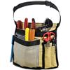 FAUDRECRO Cintura porta attrezzi, grembiule da lavoro con 5 tasche, in tela resistente, con cintura regolabile in vita, per edilizia, elettricista, giardinaggio (grigio giallo)