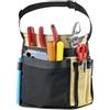FAUDRECRO Cintura porta attrezzi, grembiule da lavoro con 5 tasche, in tela resistente, con cintura regolabile in vita, per edilizia, elettricista, giardinaggio (nero giallo)