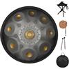 YUANZHOU Handpan 432HZ-12Notes - Tamburo a percussione in acciaio, 22 pollici, con borsa da viaggio, colore: Argento