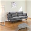 LIBEROSHOPPING Divano tessuto antimacchia L200 cm spalliera regolabile - Liff Grigio