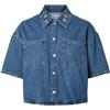 Pieces Pcsky Embroidery 3/4 Denim Shirt BC Pcsky Embroidery - Maglietta in Denim a 3/4 Donna (Pacco da 1)