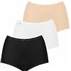 Sloggi Basic+ Maxi C3P, Slip Donna, Multicolore (White Dark Combination), 44
