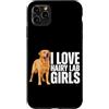 Labrador Retriever Dog Breed Funny Lab D Custodia per iPhone 11 Pro Max I Love Hairy Lab Girls Labrador Retriever, cane da laboratorio giallo
