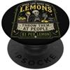 Halloween Lemon Bones Citazione umoristica oscura dello scheletro di limone spettrale PopSockets PopGrip Adesivo