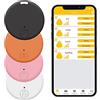 Aweskmo 4pcs Localizzatori Di Articolo Wireless, Key Finder Anti-Perdita Telefono Ricercatore Allarme Trova chiavi,Localizzatore e Tracker Suono per Ritrovare Chiavi, Compatibile con iOS e Android