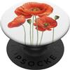 Flowers graphics Papavero fiore PopSockets PopGrip Adesivo