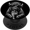 Retro Bison Buffalo mom Farm Animal Coff Buffalo Bison Americano Bere Caffè Freddo PopSockets PopGrip Adesivo