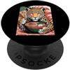 Leopard Party Decorations Leopard Access Leopard Fan Ramen giapponese Kawaii Anime Art Womens Leopard PopSockets PopGrip Adesivo