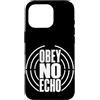 Jimbeels Custodia per iPhone 16 Pro OBEY NO ECHO Pensiero Libero Voce Personale