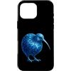 stained glass kiwi blue mosaic shine kiw Custodia per iPhone 16 Pro Max Kiwi in vetro colorato blu