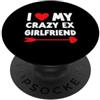 Ex BF & GF Heart Retro Designs I Love My Crazy Ex Girlfriend - San Valentino divertente PopSockets PopGrip Adesivo