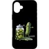 Funny Vegan Pickle Lovers Pickle Surpris Custodia per iPhone 16 Plus Divertente Pickle Sorpresa Un Cetriolo E Un Barattolo Di Sottaceti Affettati