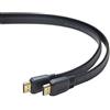 PremiumCord Cavo HDMI 4K Ad Alta velocità M/M, 10,2 Gbps con Ethernet, Compatibile Video 4K@30Hz, Full HD 1080p, Deep Color, 3D, Arc, HDR, Dolby TrueHD, Connettori Placcati Oro, Piatto, Nero, 3 m