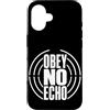 Jimbeels Custodia per iPhone 16 OBEY NO ECHO Pensiero Libero Voce Personale