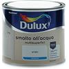 Dulux Smalto Satinato all'Acqua per Metallo Plastica e Legno Pronto all'Uso per Esterni e Interni, 0.5 Litri, Grigio