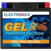 Electronicx GEL 51814 Batteria Moto 12V 19Ah 245A - Starter gel sigillato, senza manutenzione, a prova di perdite e resistente alle vibrazioni - per moto, scooter, quad, ATV, jetski e motoslitte